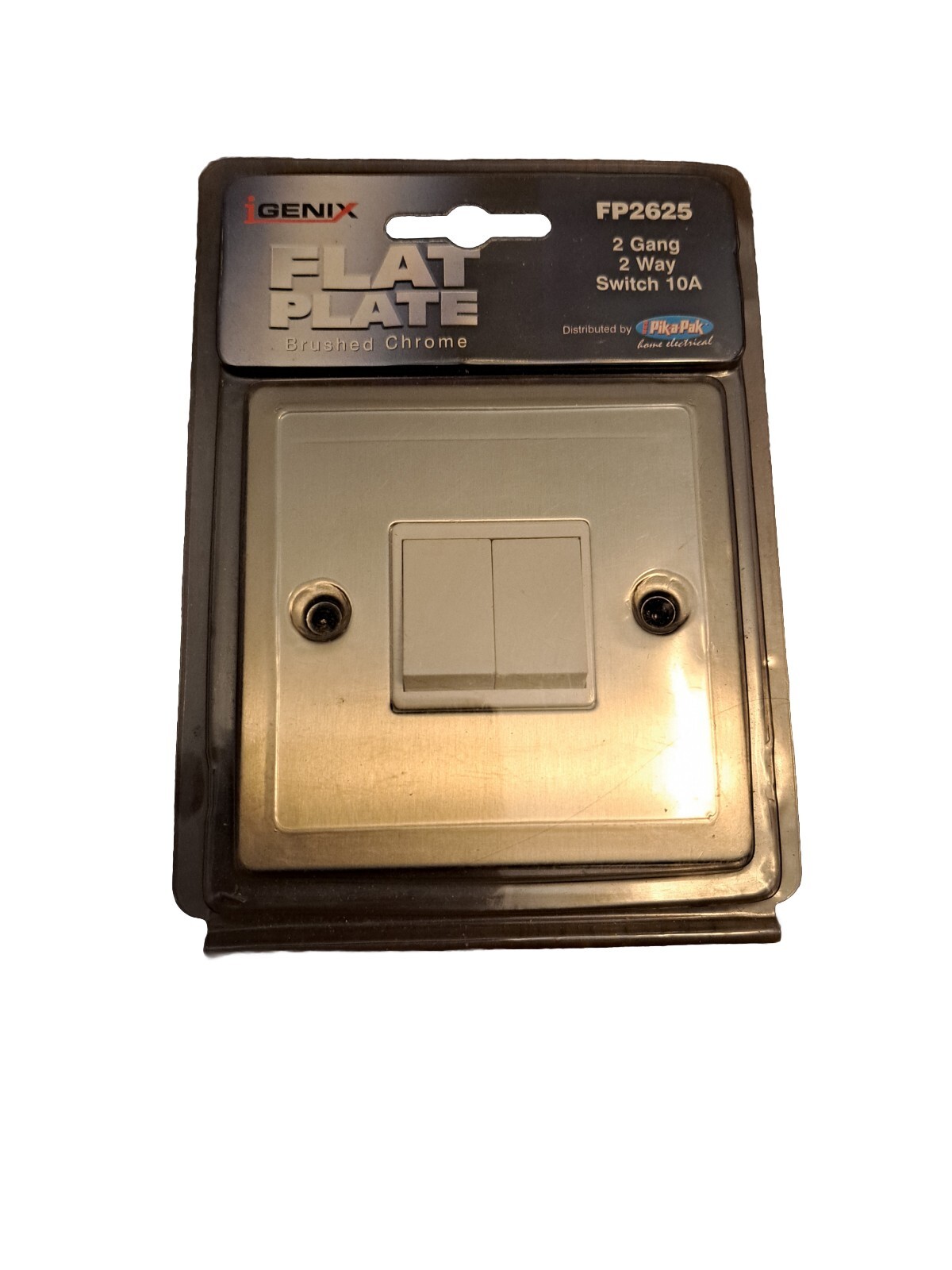 Brushed Chrome 2 Gang 2 Way 10A Switch