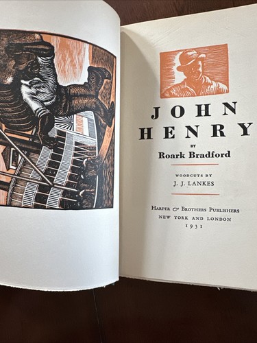 John Henry by Roark Bradford 1931 first edition HC DJ Illustrated RARE Book - Picture 5 of 12