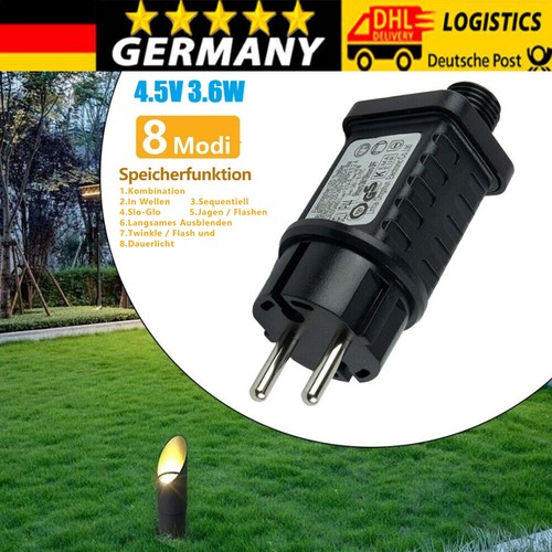 LED Lichterkette Transformator Netzteil Adapter Treiber IP44 4.5V 3.6W 8Modus DE - Bild 1 von 22