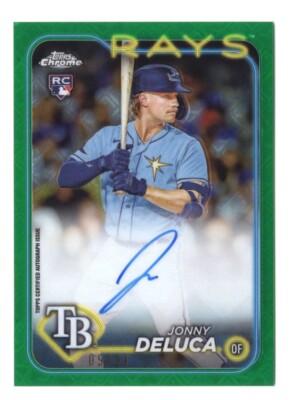 Jonny Deluca 2024 Topps Chrome Logofractor Green Refractor /99 Rookie RC AUTO