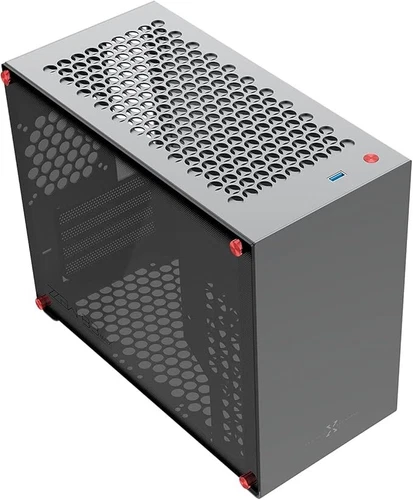 MATX Case ZZAW B3, Aluminum PC Case Desktop DIY, Computer Case Chassis Dark Gray