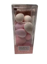 Thinkspace Beauty 12pc Beauty Sponge Set in Clear Organizer Pink