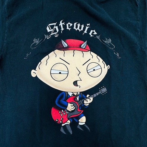 Family Guy Stewie Angus Young AC/DC Guitar T-Shirt Black Size Large Delta - Picture 3 of 7