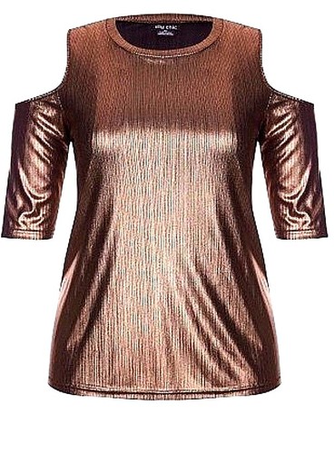 CITY CHIC top plus sz S / 16 Warriors Heart Top sexy after-5 day/night glam NWT! - Picture 2 of 2
