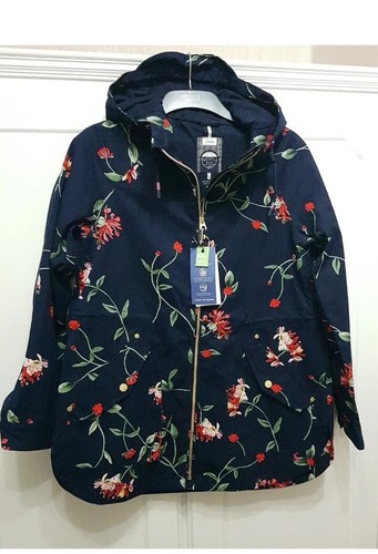 Ladies Joules Coat Shoreside Honey FrNvy Size 10 Waterproof M&S Rain Jacket - Picture 1 of 16