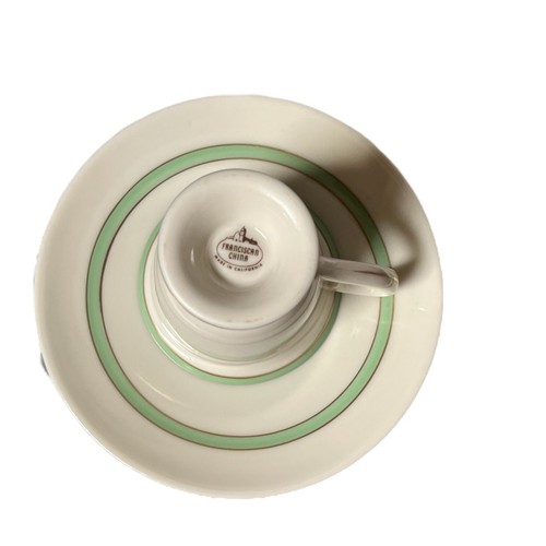 Vintage Tea Cup Saucer Set Demitasse Sized Franciscan Cherokee Rose California - Picture 4 of 7