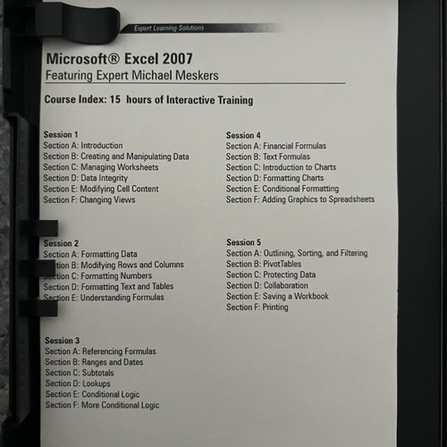 LearnKey Microsoft Excel 2007 5 Disc CD-Rom Set | Featuring Michael Meskers - Picture 5 of 6