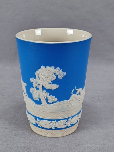 Copeland Spode Fox Hunting Blue & Cream Sprig Molded Tumbler Circa 1927-1938 - Picture 4 of 10