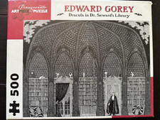 Pomegranate Art Puzzle EDWARD GOREY Dracula in Dr. Steward's Library 500 Pc Big