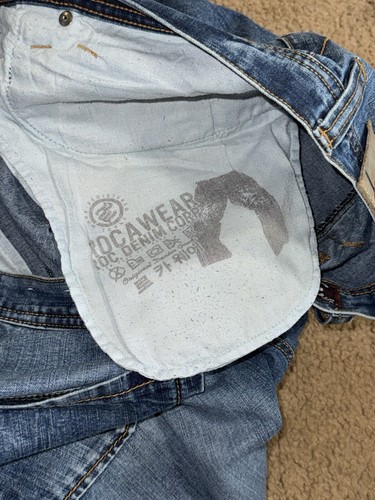 Vintage RocaWear Jeans Baggy Y2K Mens 38x34 Med Wash Embroidered - 第 9/12 張圖片