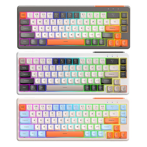 Wireless Mechanical Keyboard RGB Backlit Mini Office Keyboard for PC Laptop