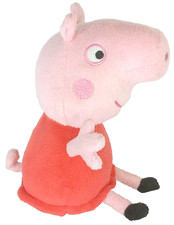 Hasbro Peppa Pig 6  Sitting Plush Stuffed Animal Toy Red Dress 2021