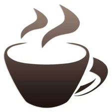 Cup Hot Coffee, Vinyl Decal Sticker, 40 Patterns & 3 Sizes, #6785