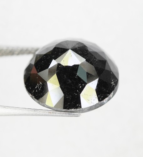 16.09 Ct Natural Loose Black Color Round Rose Cut Beautiful Engagement Diamond - Picture 9 of 12