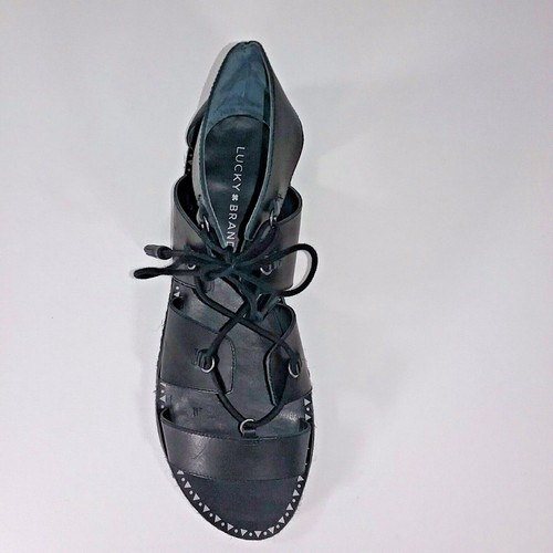 Lucky Brand Dristel Größe 10 M schwarze Leder-Schnürsandale Ghillie Gladiator neu - Bild 8 von 12