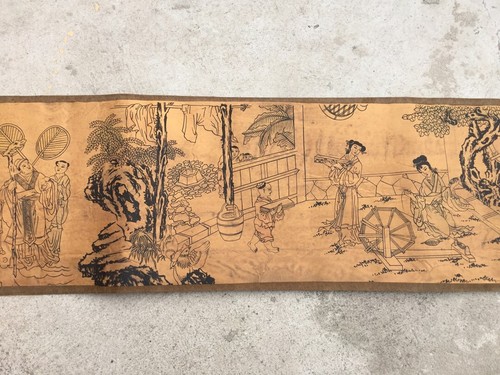 Collect Old Decor Chinese Scroll Painting Love story Cowherd & Weaving Maid 牛郎织女 - Foto 3 di 7