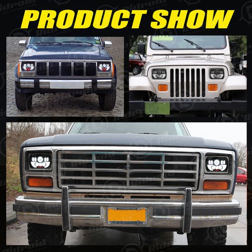 2X H6054 For Jeep Cherokee XJ YJ 7X6 5X7 inch LED Headlight DRL Sealed Beam - Bild 2 von 12