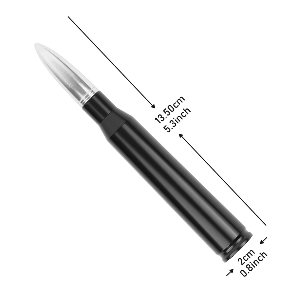 Antena Modigt Universal 5.3 pulgadas Negra y Plateada Aluminio Estilo Bala Foto 3 de 4