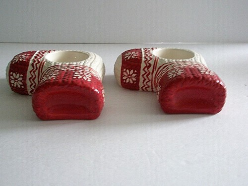 2 Yankee Candle Nordic Stocking Votive Holder Holidays Christmas Winter EUC B - Picture 3 of 3