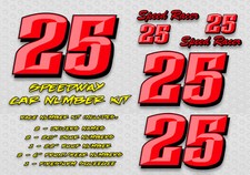 Race Car Numbers Red Speedway Vinyl Decals Late Model Modified Street Stock