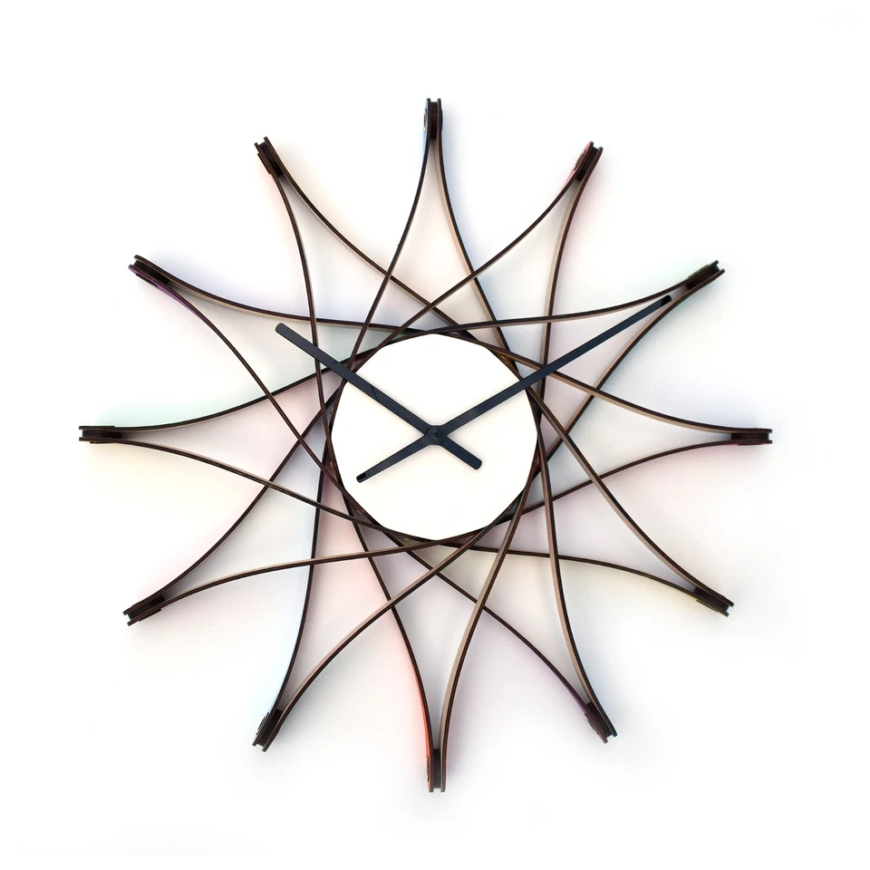 Propeller - multicolor wall clock made of bent plywood - Image 3 of 4