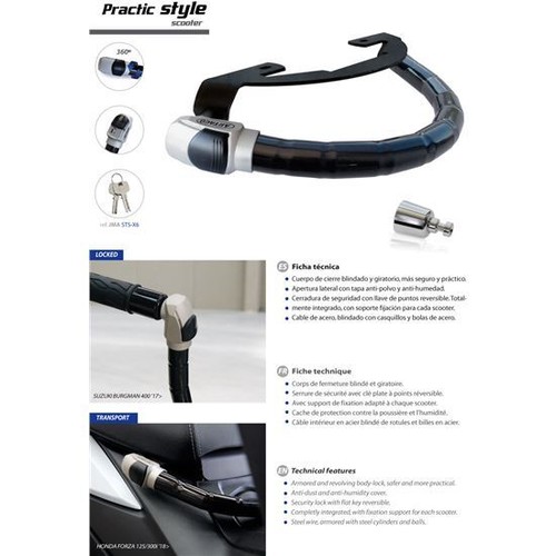 Anti-theft Handlebar ARTAGO Practic Style Kawasaki J125-E4- (13-17) -1580STY - Picture 3 of 5