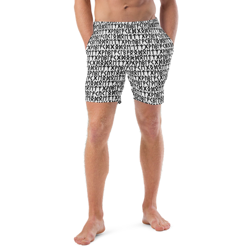 Schwarz Weiß Runensymbole Individueller Druck Herren Badehose Norse Pagan 2XS-6XL - Bild 4 von 47