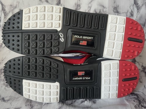 Sneakers Polo Sport Ralph Lauren Men Shoes PS200 Blue Red White US Size 14 - Picture 14 of 23