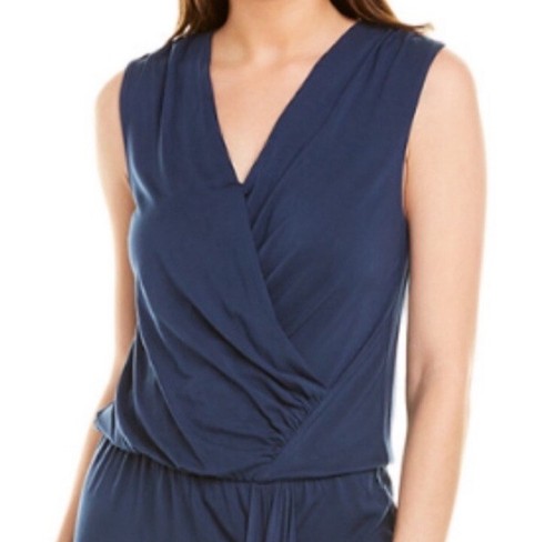 NWT Krisa Midi Navy Blue Surplice Eclipse Dress Women’s size M Modal - Picture 3 of 16