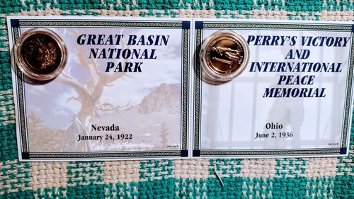 LOT OF # 2 GOLD PLATED STATEHOOD QUARTERS NEVADA / OHIO NATIONAL PARKS - Picture 11 of 14