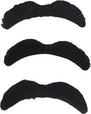 6x Unisex Party Kids Adults Black Stick On Fancy Dress Fake Moustaches UK Seller