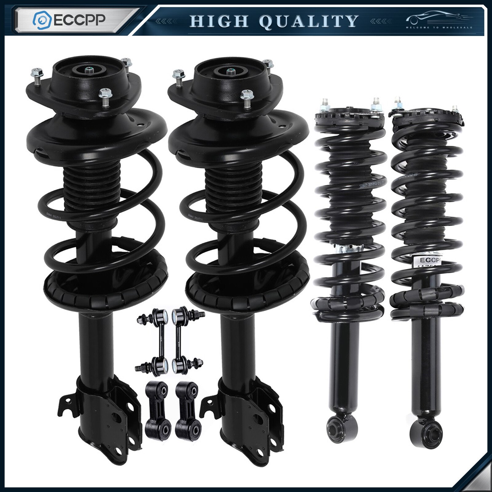 Front Rear Struts w/ Coil Spring Sway Bars Link Kit For 20002004