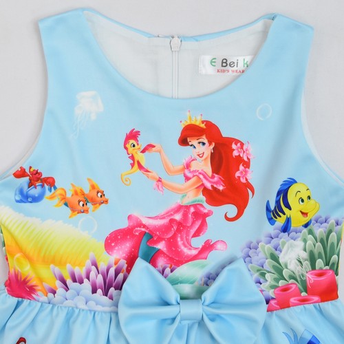 Kids The Little Mermaid Ariel Costume Bowknot Skirt Princess Party Fancy Dress - Picture 14 of 16