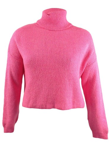 Sun + Moon Womens Crop Boxy Turtleneck Sweater Green M, Women's, Size: Medium