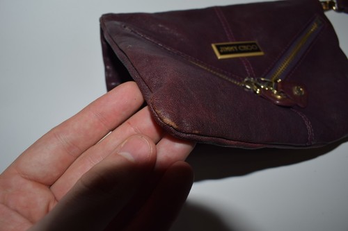 Jimmy Choo Zipper Magnetic Wallet Clutch Purple Leather - Picture 7 of 16