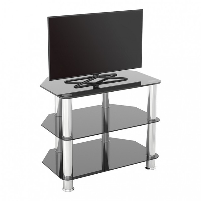King Black Glass Tv Stand Cabinet Lcd Led Plasma 26 To 60 Inch 60cm
