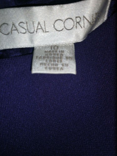 CASUAL CORNER DEEP PURPLE AND BLACK SHORT SLEEVE SHELL SIZE 10 - Picture 3 of 3
