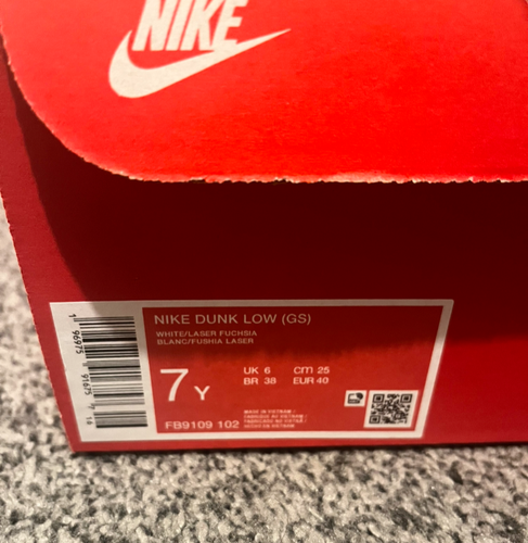 Nike Dunk Low Laser Fuchsia GS UK 6 | US 7 | EU 40 | 100% Authentic 🎀 - Imagen 5 de 5