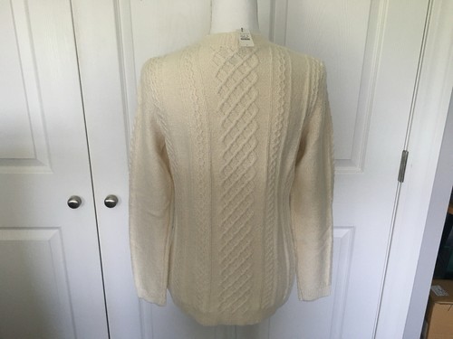 Talbots Cable Knit Button Down Cardigan Cream Women Sz Small Pockets NWT - Picture 2 of 2