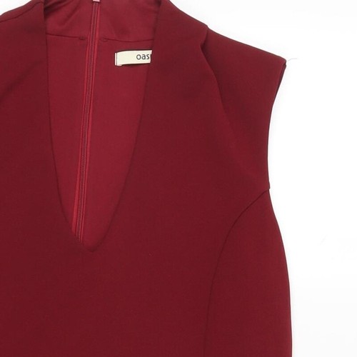 Oasis Women's Red Bodycon Dress - Size M, V-Neck - Picture 12 of 12