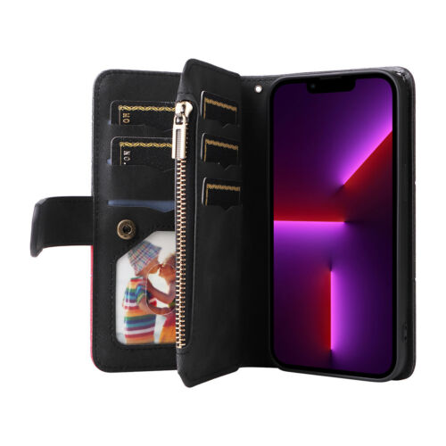 Flip Credit Card Slots Handy Wallet Leather Stand Case Cover For Apple iPhone - Picture 26 of 56