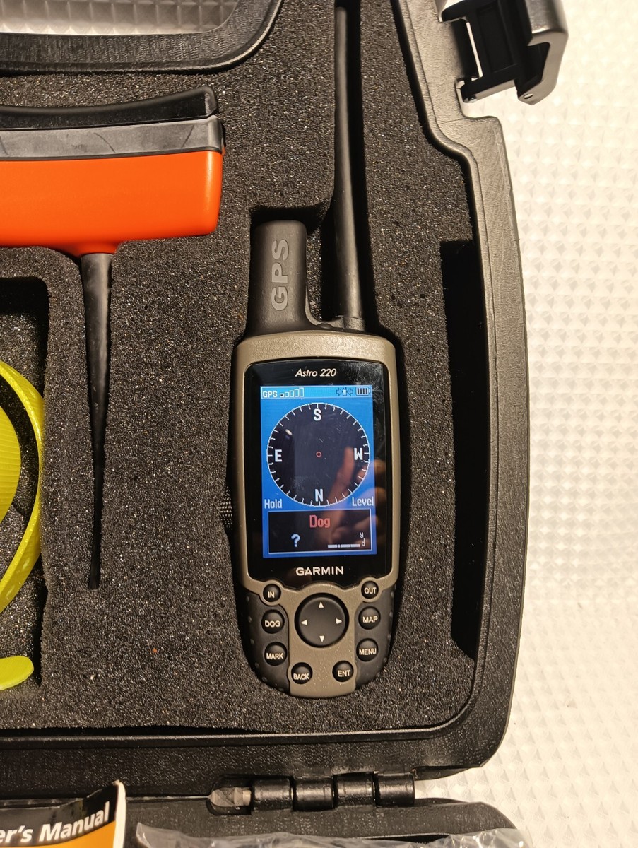 Garmin Astro 220 GPS Remote With Dog Tracking Collar In Black Hard Case SALE
