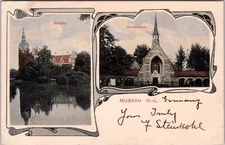 PC364 Germany Uppper Lusatia Bad Muskau Schloss Mausoleum Multi View Postcard