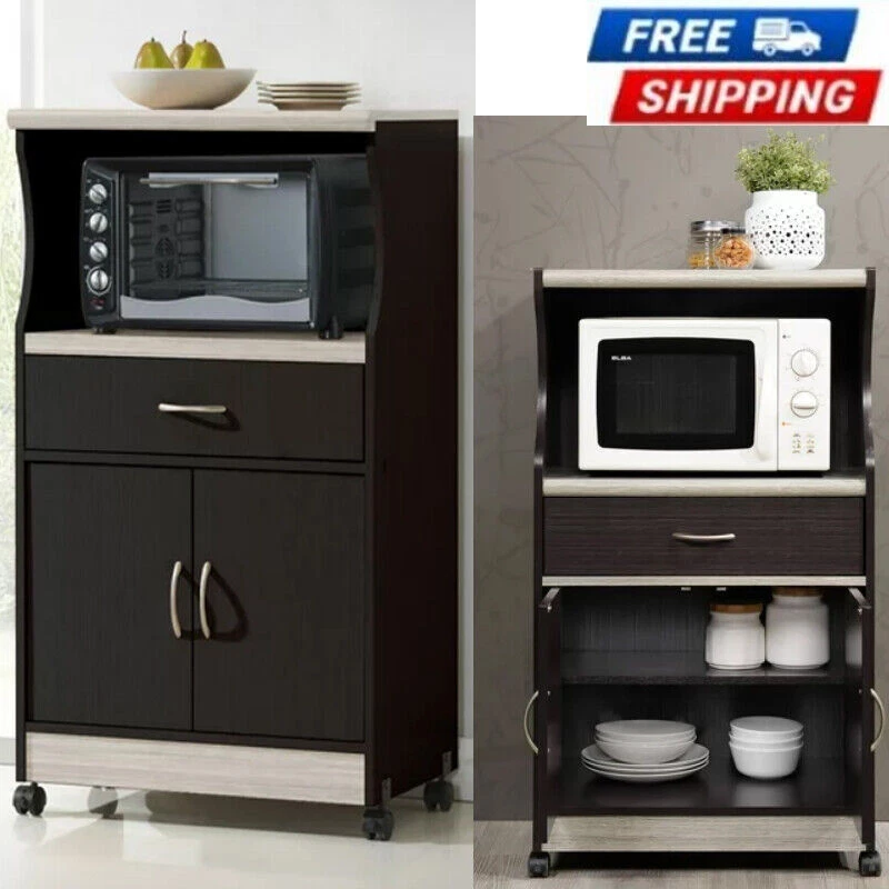 Cabinet for microwave top and toaster oven