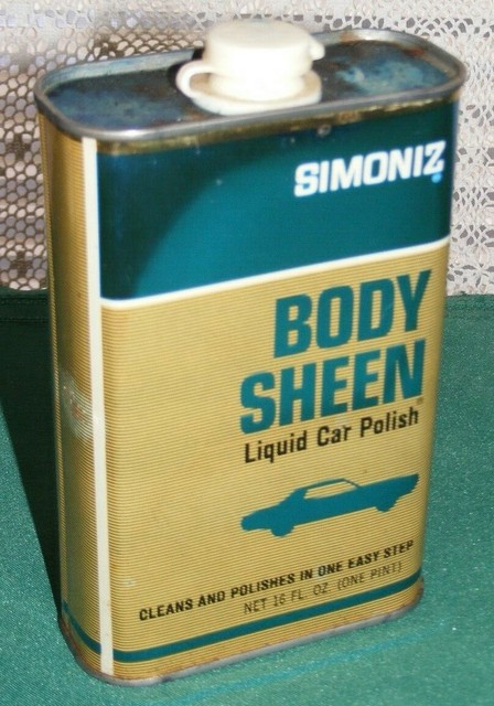 SIMONIZ Wax "BODY SHEEN" LIQUID CAR POLISH CAN VTG 1969 ...