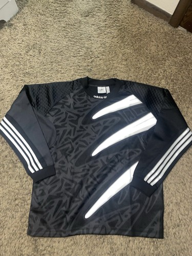 Adidas Originals IZ4855 Black White Men’s Long Sleeve Jersey Size Medium NWT - Picture 1 of 4