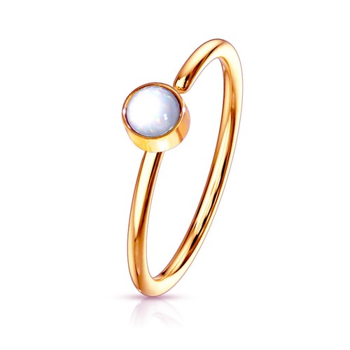 Cartilage Nose Bendable Hoop with Illuminating Stone Set 20g - Picture 9 of 10