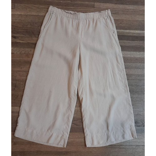 Pure Jill Größe Medium weites Bein Lyocell drapiert bequeme leichte kurze Hose hellbraun