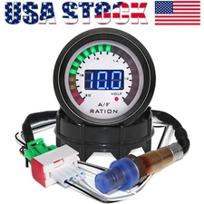 2" 52mm Car LED Digital Air Fuel Ratio Gauge With Narrowband O2 Oxygen Sensor US