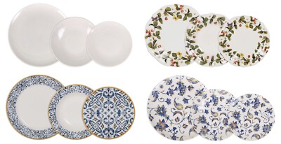12tlg PREMIUM Steingut Geschirrset Service Speiseteller Dessertschale Set